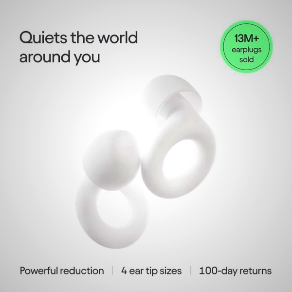 Quiet 2 Loop Earplugs for Deep Sleep - Noise Reduction